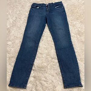 LOFT Outlet Women’s Size 6 Button Fly High Rise Skinny Denim Blue Jeans EUC